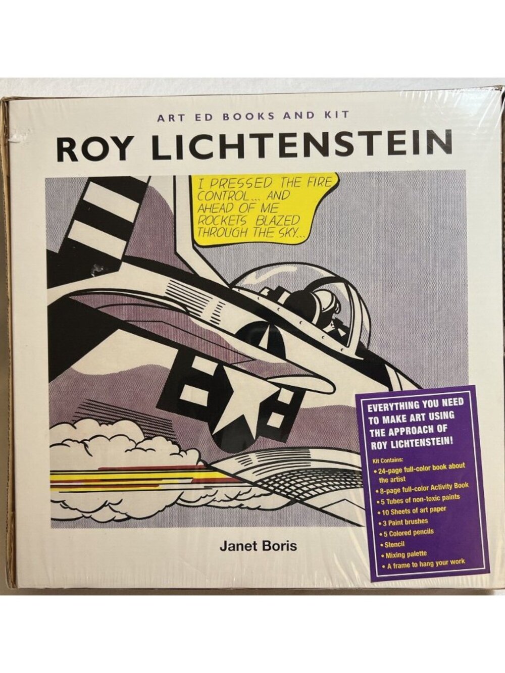 NEW SEALED Roy Lichtenstein Art Ed Book And Painting Kit Janet Boris 2001